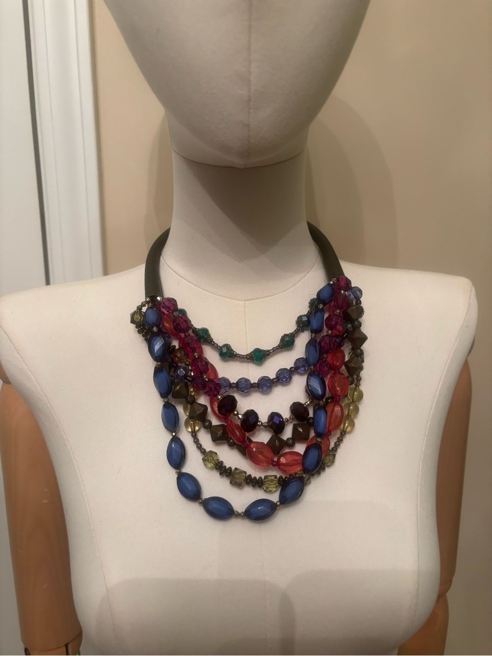 Multicolor Beaded Statement Necklace - Layered Women’s Jewelry